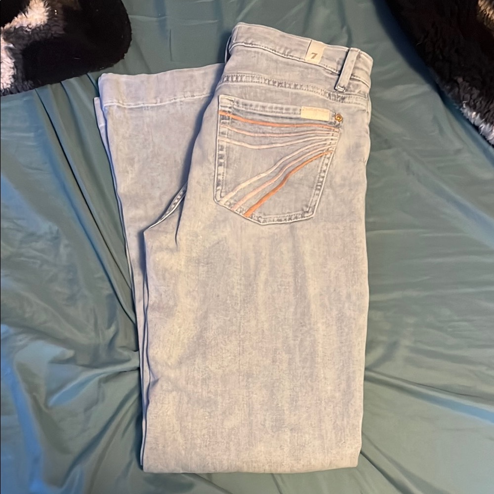 7 For All Mankind Light Wash Tailorless Trouser Jeans
